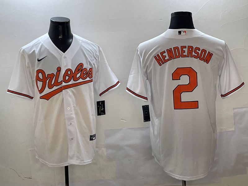 Men Baltimore Orioles #2 Henderson White Game 2025 Nike MLB Jersey style 5
